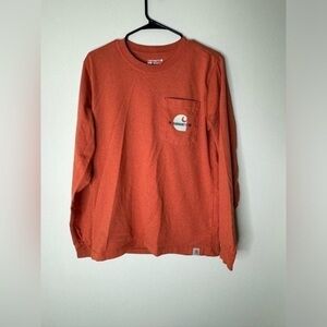 Vineyard Vines Shirt Mens Small Orange Long Sleeve Crew Neck Outdoors Pocket